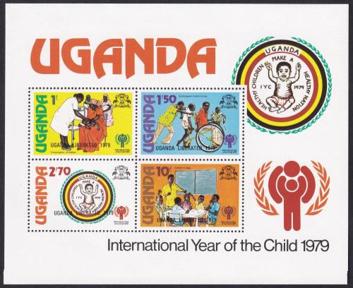 Potov znmky Uganda 1979 Medzinrodn rok dt, pretla Mi# Block 19