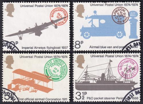 Potov znmky Vek Britnia 1974 UPU, 100. vroie 1A Mi# 650-53 