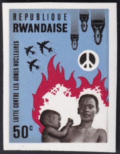 Potov znmka Rwanda 1966 Proti zbranm neperf. Mi# 179 B